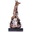[LA-64089] Skulptur Figur Bronzeskulptur Bronzefigur Bronze Hirsch mit Jagdhunden Bild 4