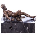 [LA-64101] Bronze Skulptur Figur Bronzeskulptur Bronzefigur Mythologie Des Titanen Prometheus Am Felsen Festgek Bild 2