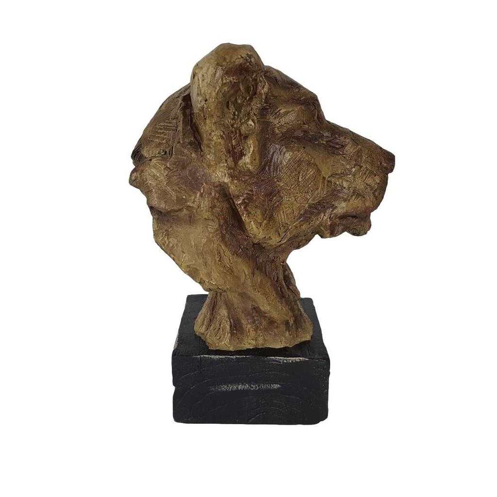 [LA-64252] Figur Skulptur MGO Löwinkopf Löwenkopf auf Holzsockel H 32,4 cm Bild 6