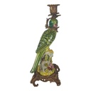 [LA-64304] Porzellan in Bronze Kerzenhalter Kerzenständer Papageie H 36,3 cm 2er Set Bild 10