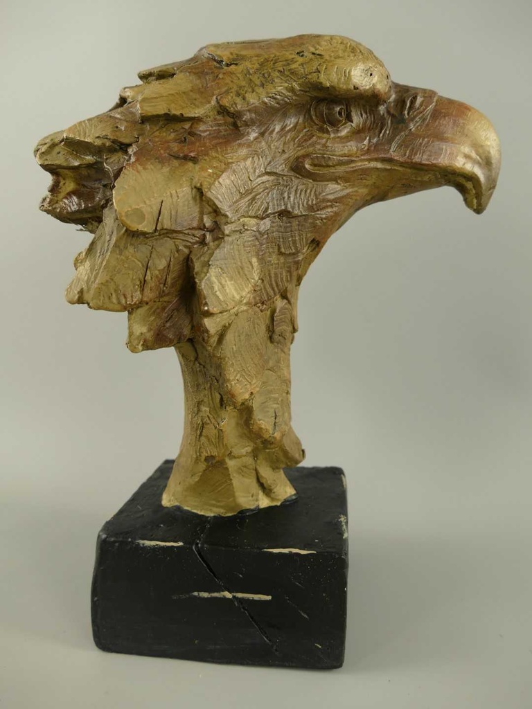 [LA-64473] Figur Skulptur Kunststein Adlerkopf auf Sockel H 29 cm Bild 4