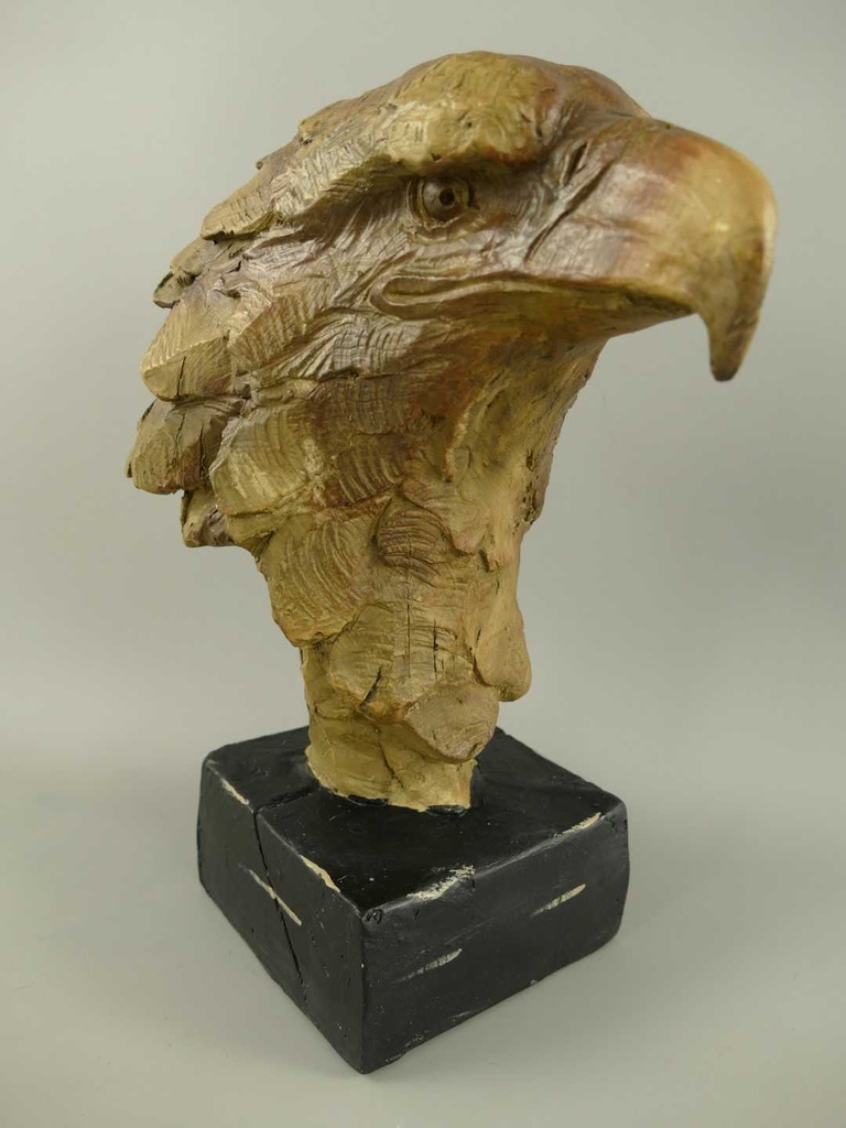 [LA-64473] Figur Skulptur Kunststein Adlerkopf auf Sockel H 29 cm Bild 5