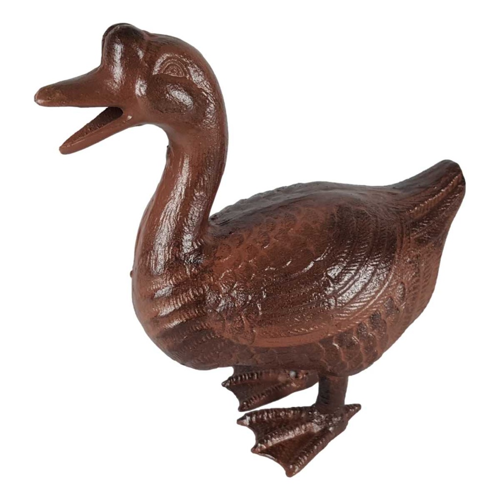 [LA-68353] Skulptur Figur Gartenfigur Gans Gänse rustikal braun H 25 cm Gusseisen Bild 2