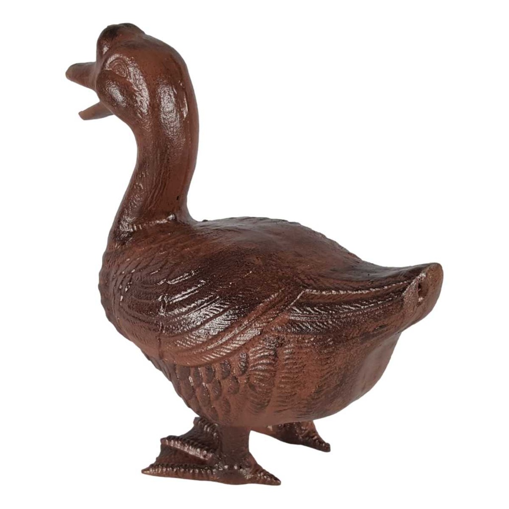 [LA-68353] Skulptur Figur Gartenfigur Gans Gänse rustikal braun H 25 cm Gusseisen Bild 3
