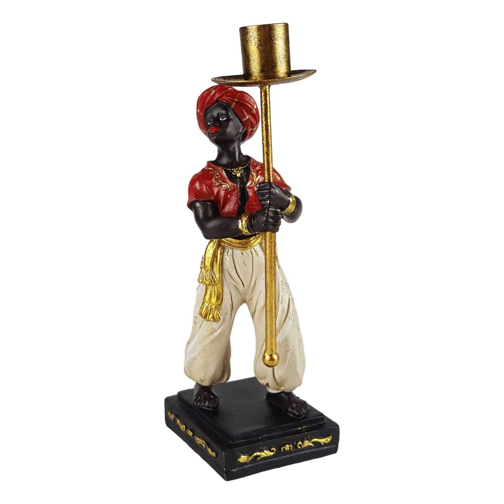 [LA-70640] Skulptur Figur Kerzenleuchter Kerzenständer Kerzenhalter Vassal farbig Bild 2