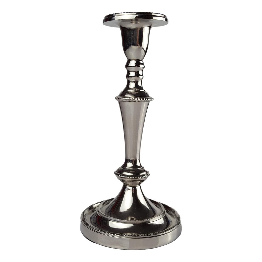 [LA-70661] Kerzenständer Kerzenleuchter Kerzenhalter Aluminium Vernickelt H 22 cm Bild 2