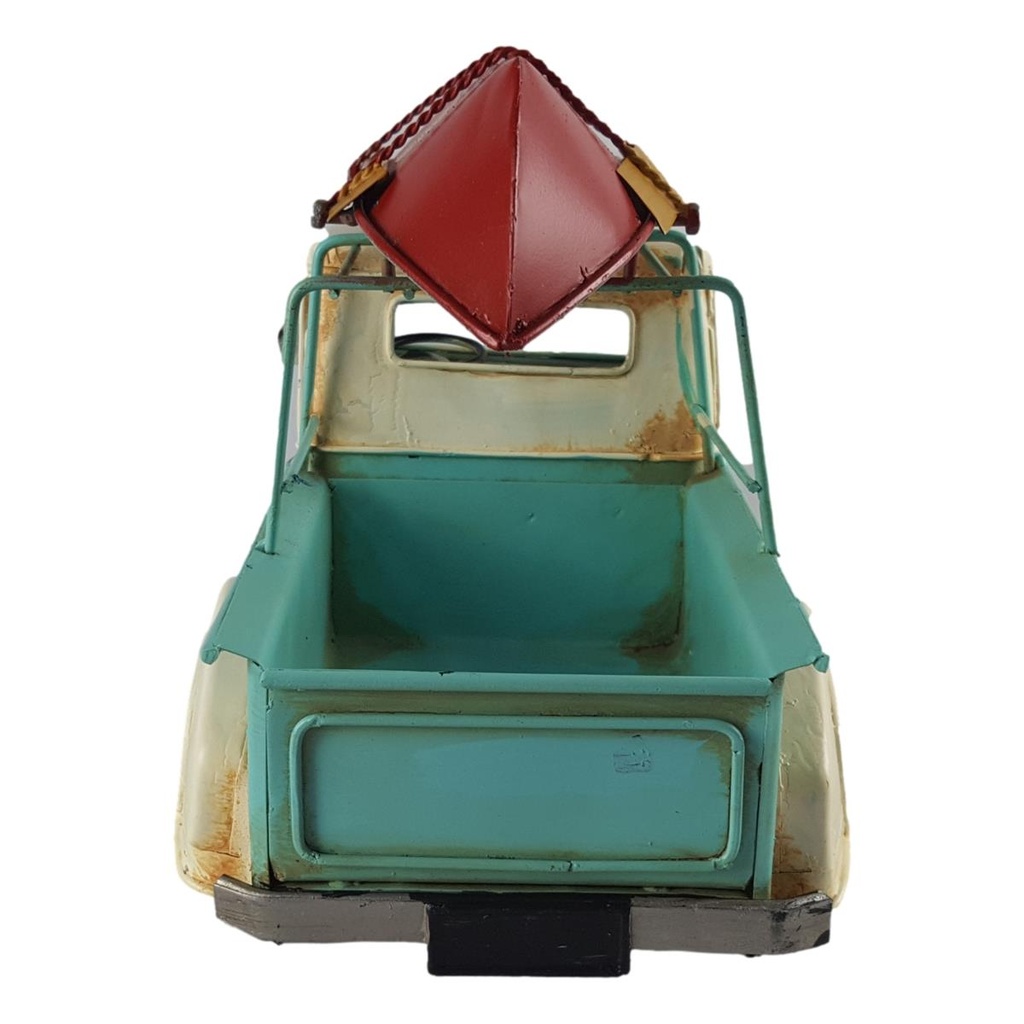 [LA-70811] Blechmodell Modellauto Blechauto Oldtimer Pick-Up mit Boot L 32 cm Bild 2