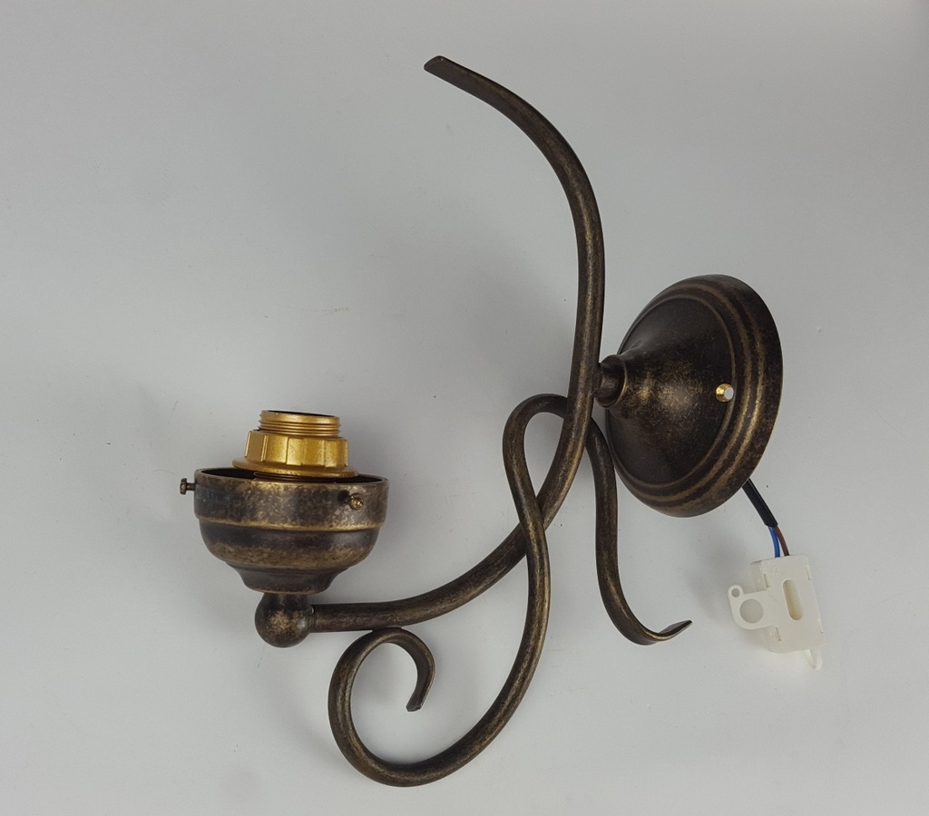 [LA-72448] Lampenschirmhalter Wandlampe Messing brüniert ohne Schirm H 24,8 cm Bild 2
