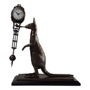 [LA-81018] Skulptur Figur Tischuhr Schwingpendeluhr Messing Känguru Kangaroo Bild 3
