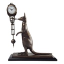 [LA-81018] Skulptur Figur Tischuhr Schwingpendeluhr Messing Känguru Kangaroo Bild 5