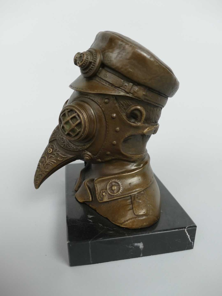 [LA-81480] Bronzeskulptur Bronzefigur Steampunk des Pestarztes Bild 3