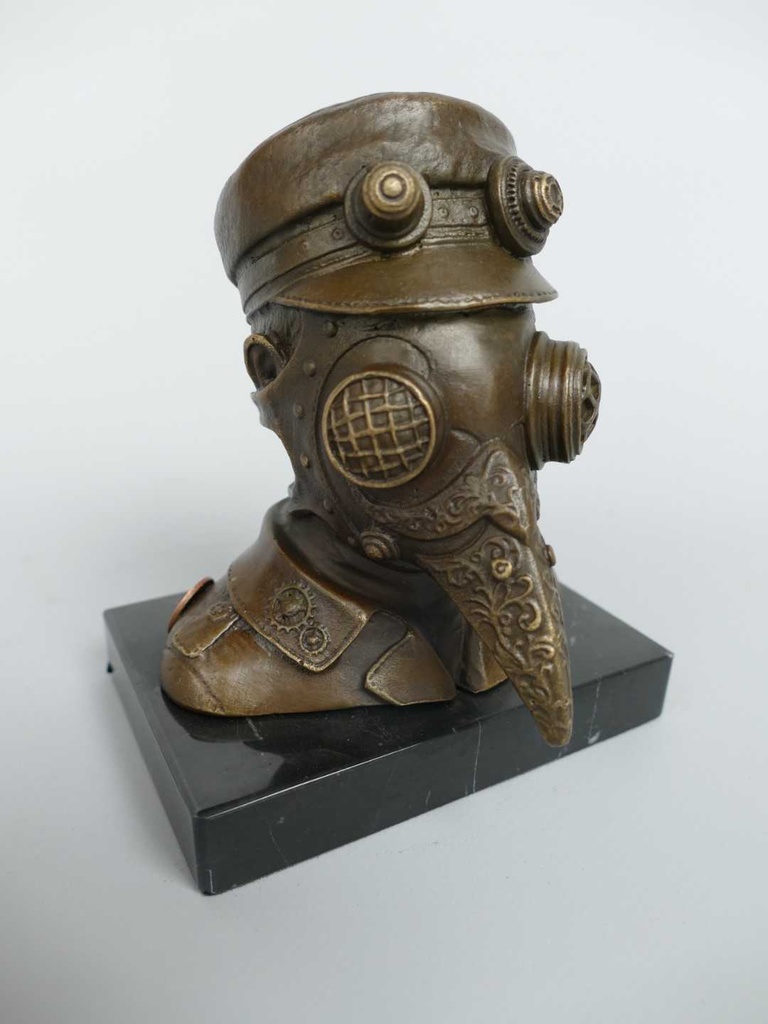 [LA-81480] Bronzeskulptur Bronzefigur Steampunk des Pestarztes Bild 6