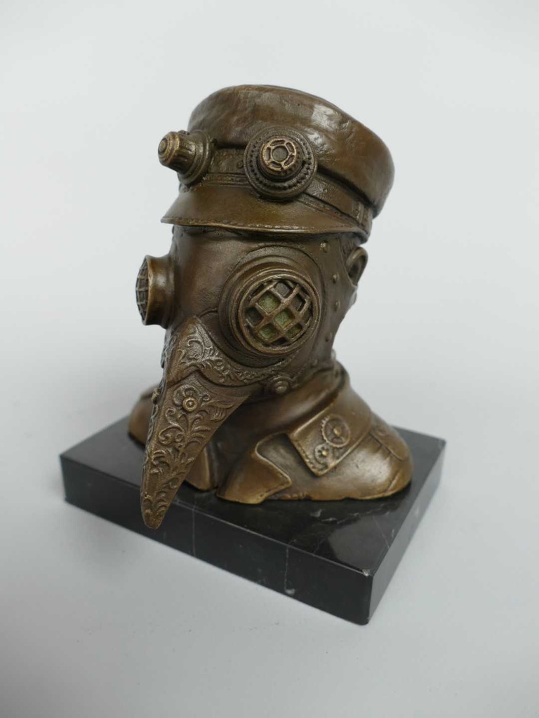 [LA-81480] Bronzeskulptur Bronzefigur Steampunk des Pestarztes Bild 7