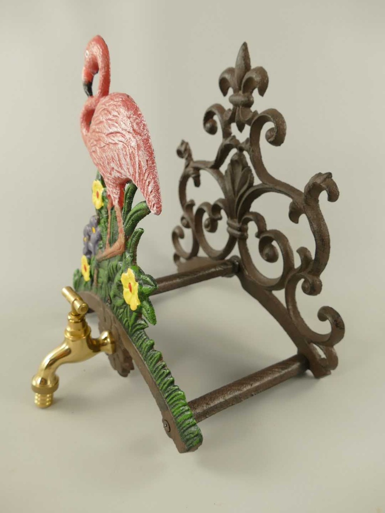 [LA-81917] Schlauchhalter Gartenschlauchhalter Garten Gusseisen Flamingo bunt Bild 3
