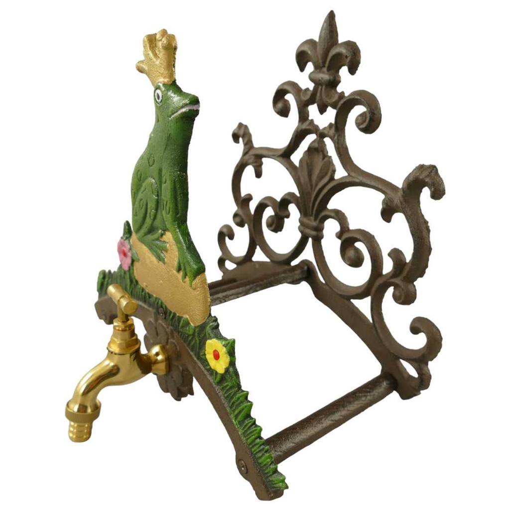 [LA-81918] Schlauchhalter Gartenschlauchhalter Garten Gusseisen Froschkönigin bunt Bild 2