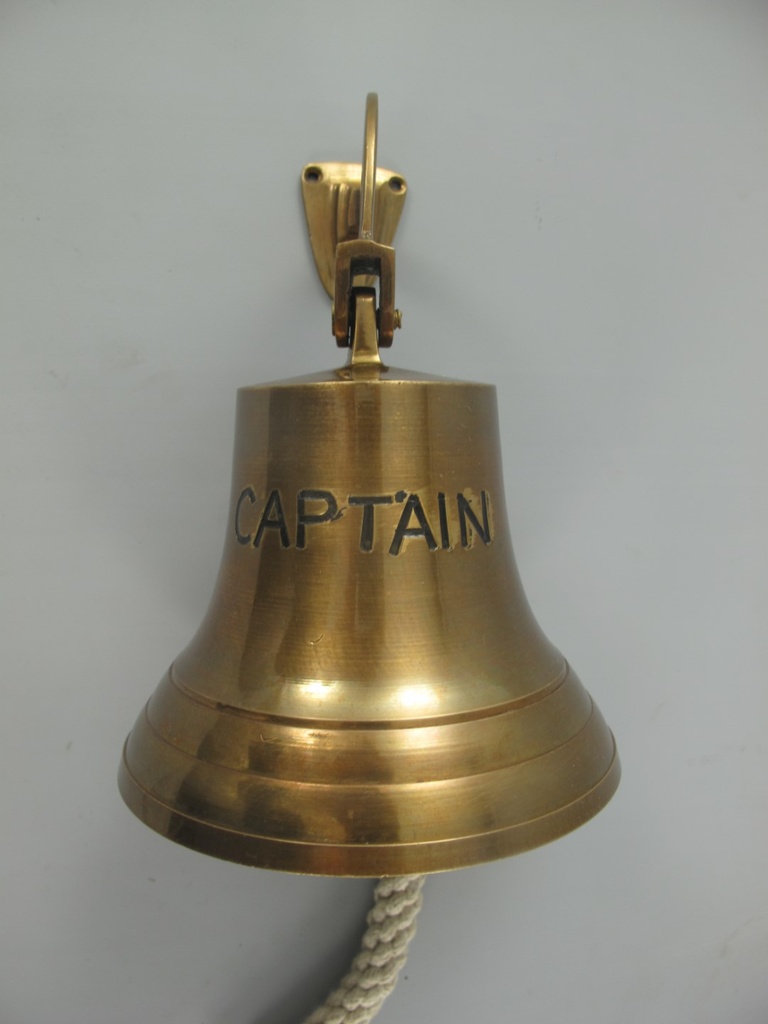 [LA-82109] Glocke mit Haken Mes. brün(IND)CAPTAIN H.20-D.14cm Bild 2