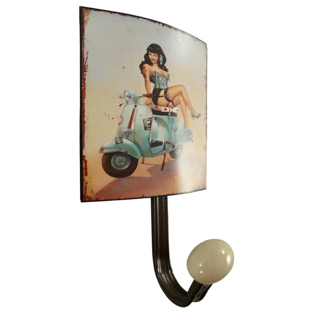 [LA-82121] Garderobenhaken Kleiderhaken Wandhaken Mantelhaken - Frau Motorrad Bild 2