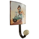[LA-82121] Garderobenhaken Kleiderhaken Wandhaken Mantelhaken - Frau Motorrad Bild 2