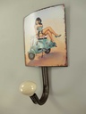 [LA-82121] Garderobenhaken Kleiderhaken Wandhaken Mantelhaken - Frau Motorrad Bild 3