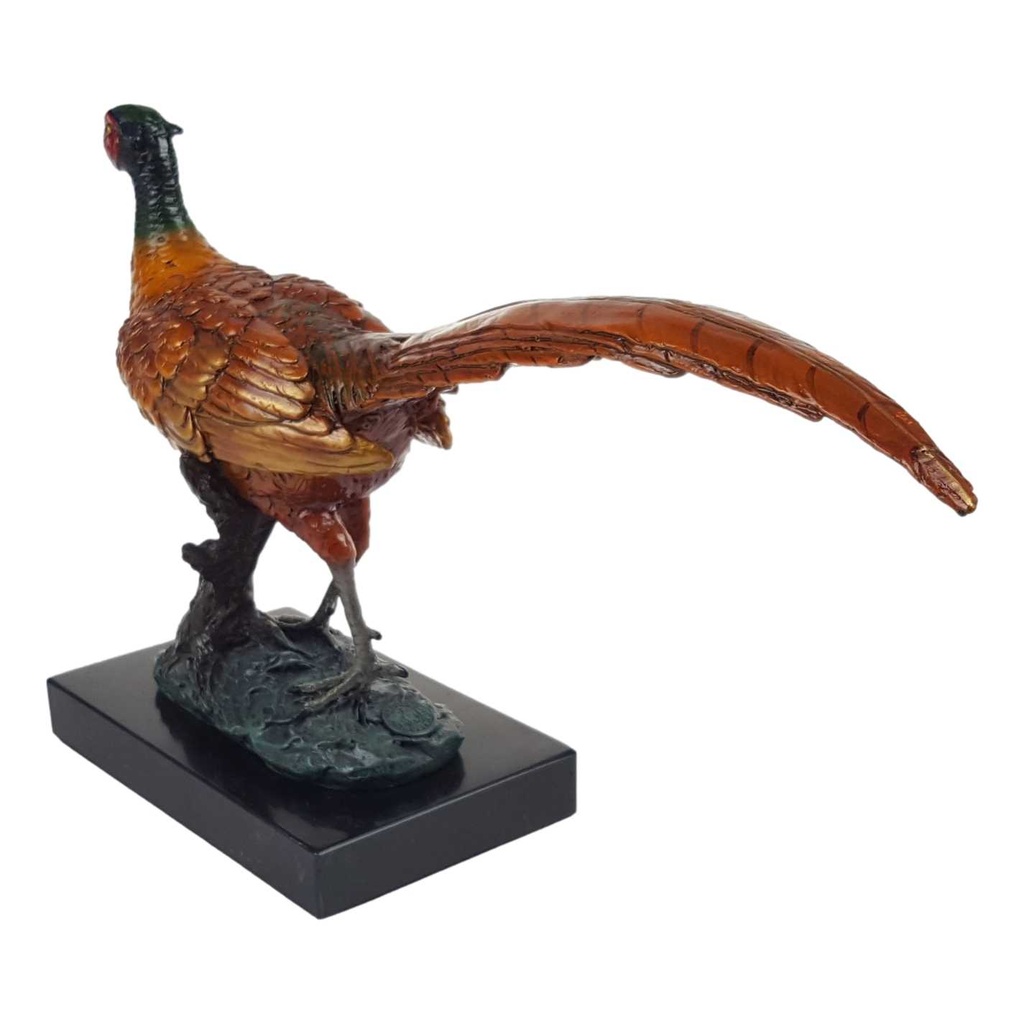 [LA-82212] Bronzeskulptur Bronzefigur Bronze Skulptur Figur Vogel Rebhuhn Fasan Bild 4