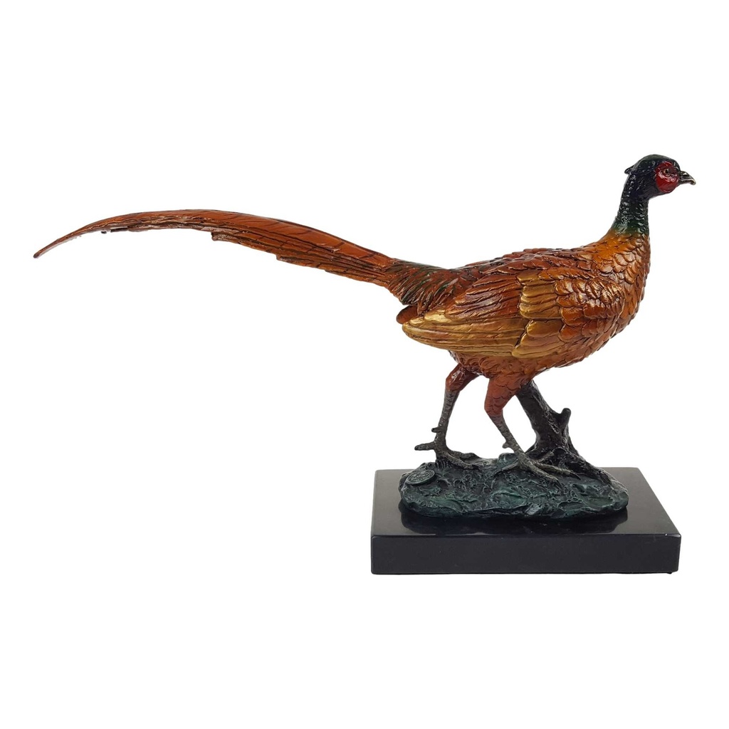 [LA-82212] Bronzeskulptur Bronzefigur Bronze Skulptur Figur Vogel Rebhuhn Fasan Bild 5