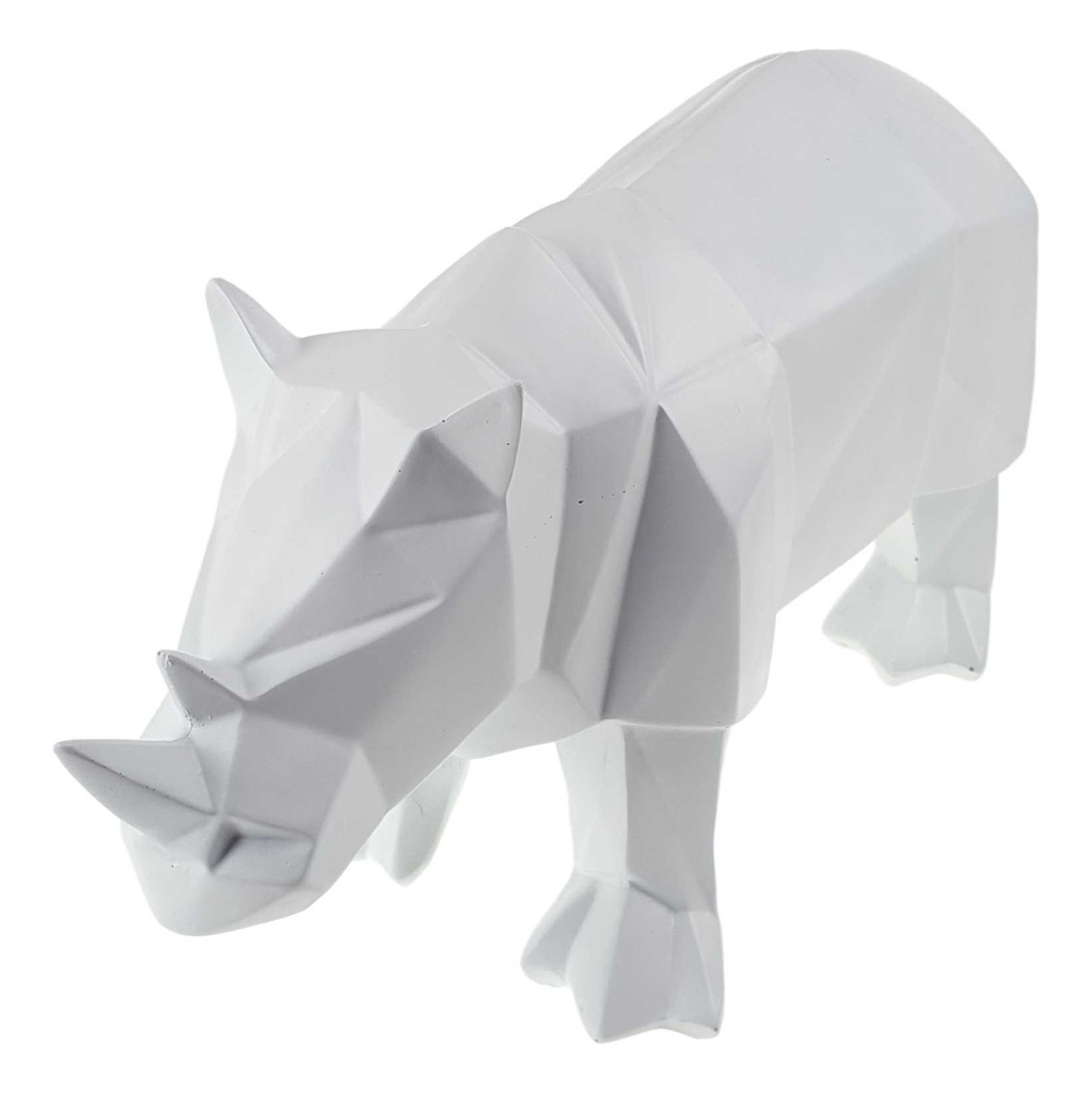 [LA-82259] Figur Skulptur Polygonal Kunstharz Nashorn Bild 3