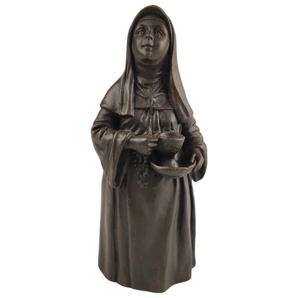[LA-82889] Bronzeskulptur Bronzefigur Tischglocke Bronze Nonne Bild 2
