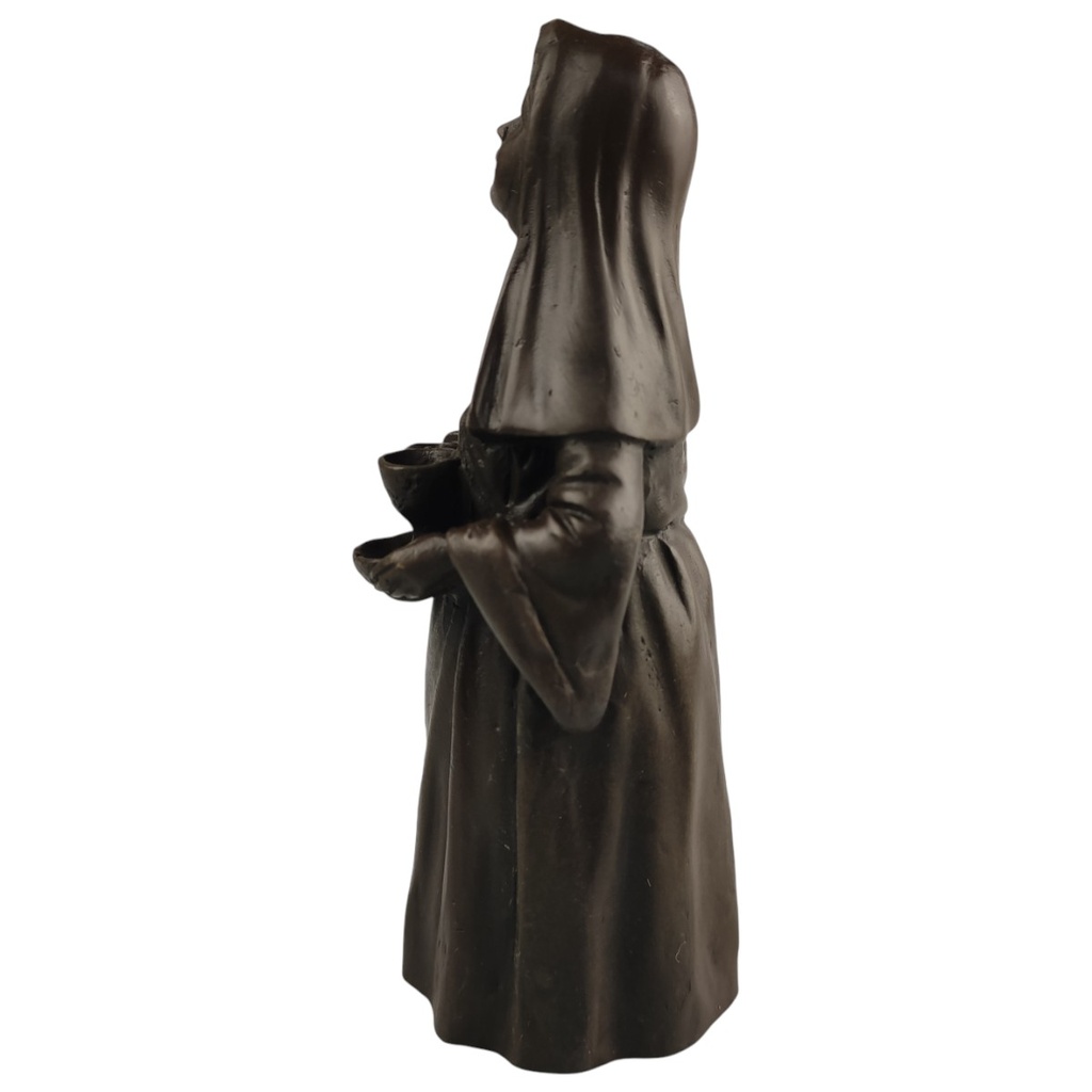 [LA-82889] Bronzeskulptur Bronzefigur Tischglocke Bronze Nonne Bild 4