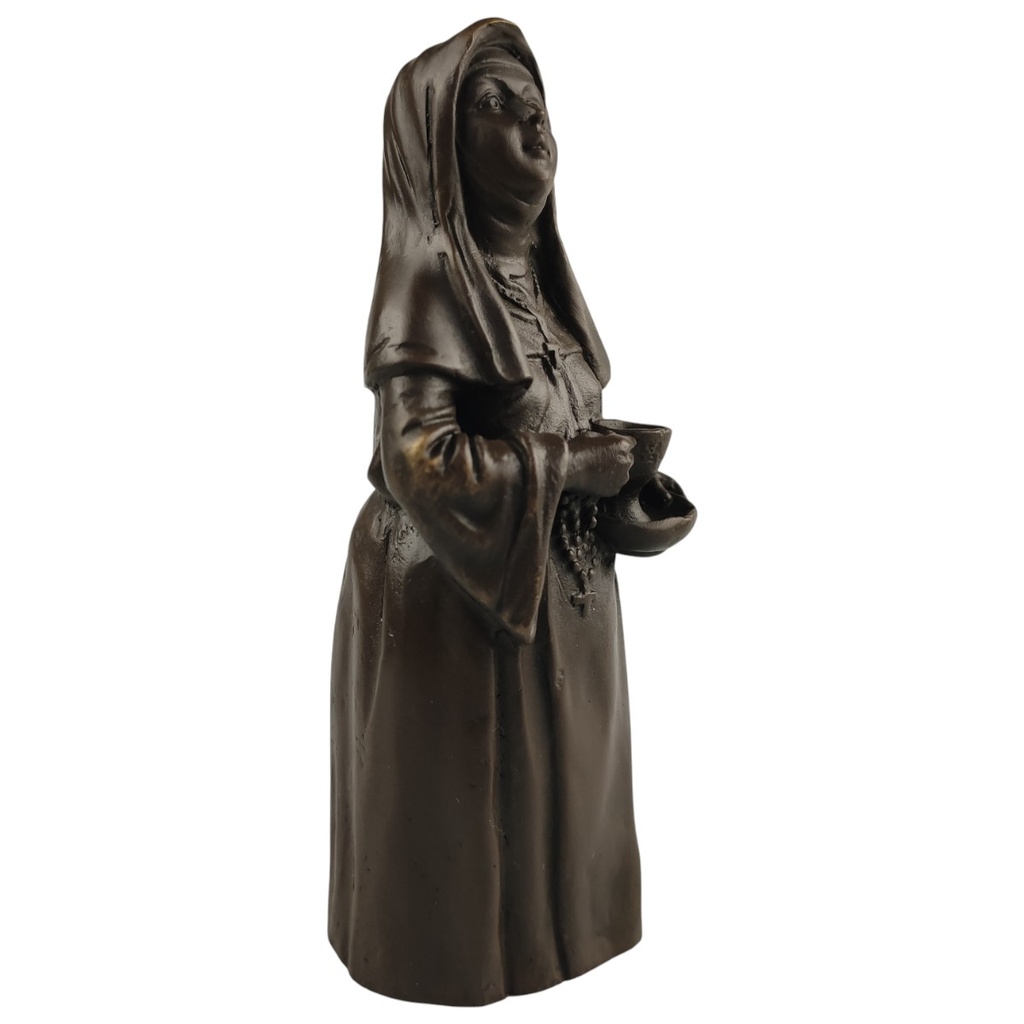 [LA-82889] Bronzeskulptur Bronzefigur Tischglocke Bronze Nonne Bild 7