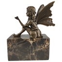 [LA-82926] Bronzeskulptur Bronzefigur Fee hält einen Schmetterling Bild 4