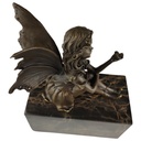 [LA-82926] Bronzeskulptur Bronzefigur Fee hält einen Schmetterling Bild 7