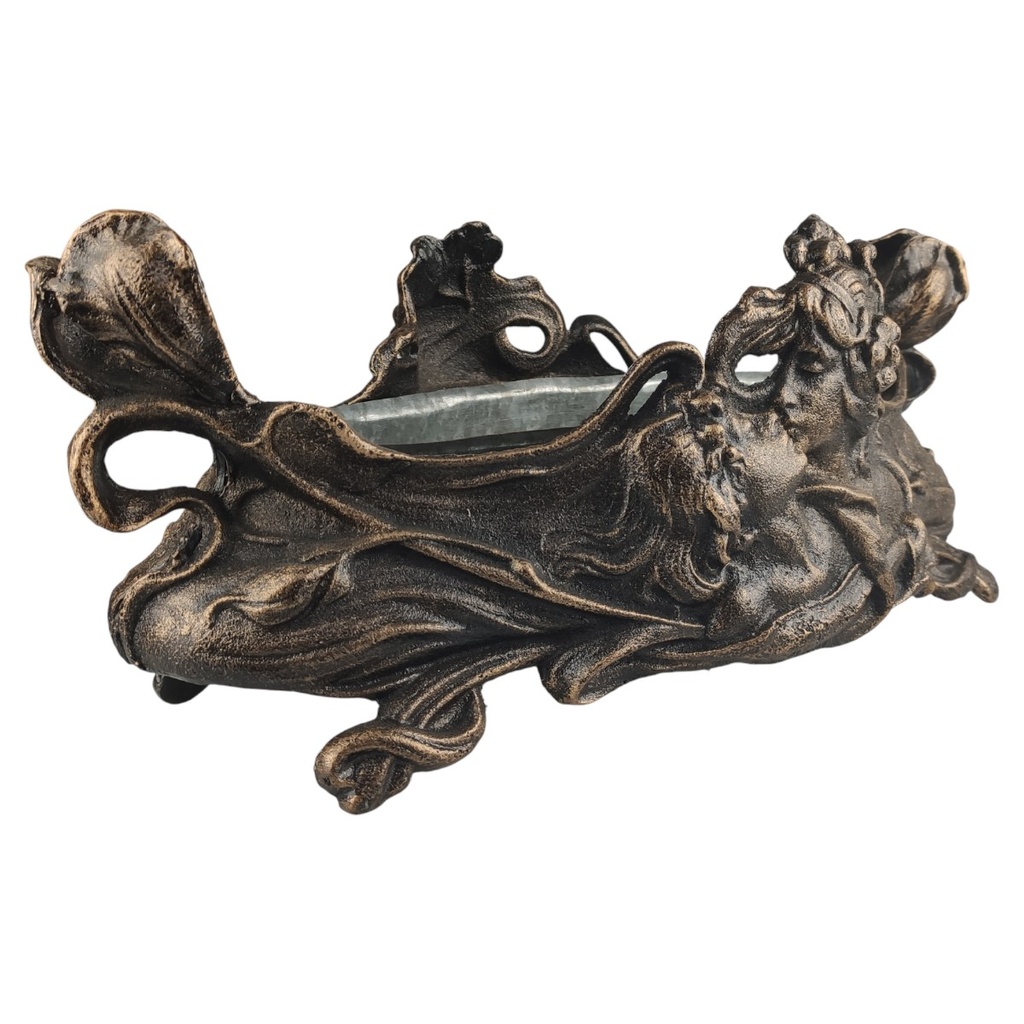 [LA-83792] Pflanzgefäß Gusseisen Jugendstil mit Blecheinlage Bild 2