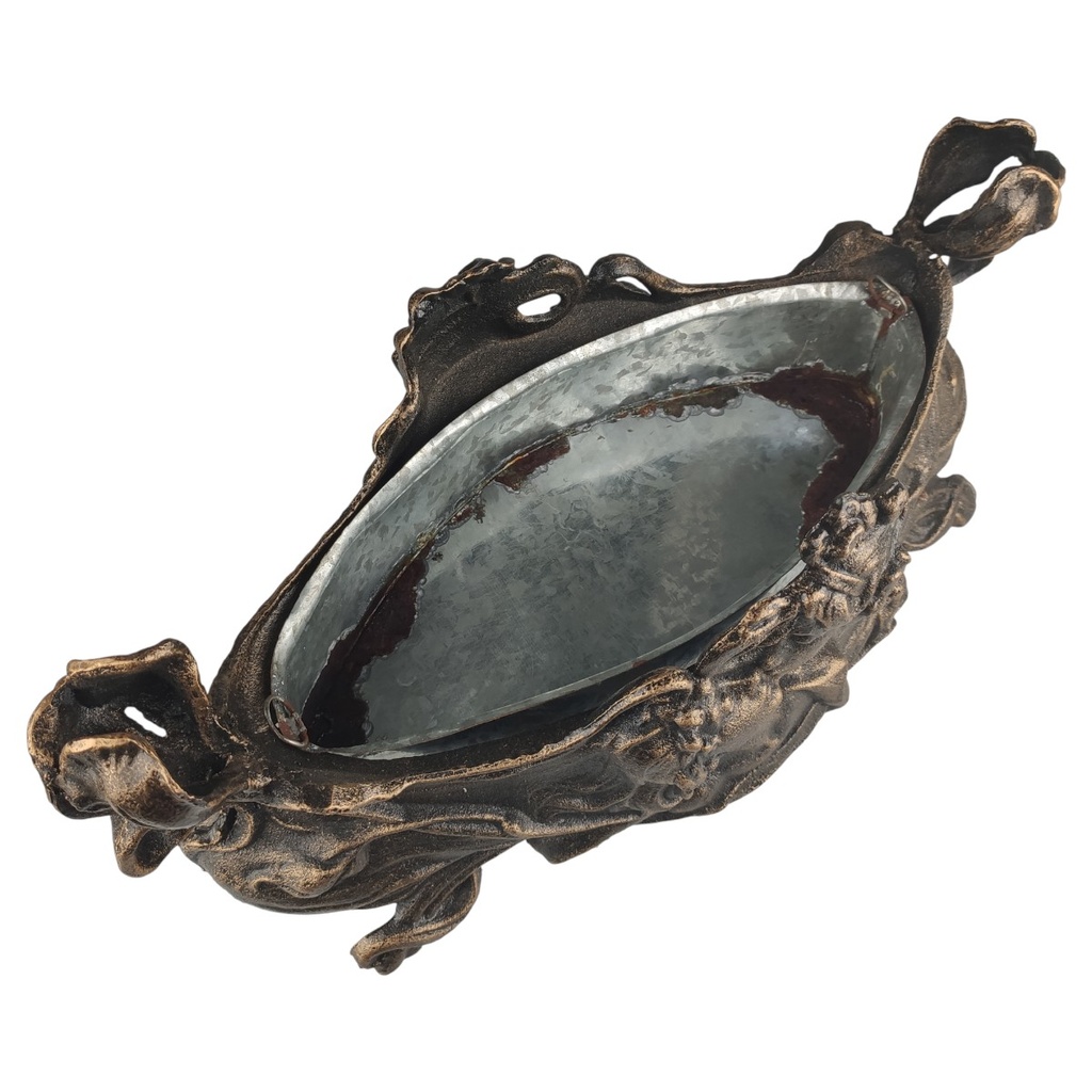 [LA-83792] Pflanzgefäß Gusseisen Jugendstil mit Blecheinlage Bild 3