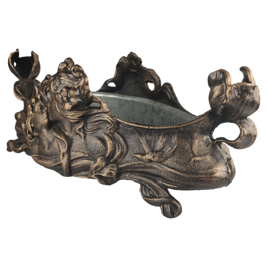 [LA-83792] Pflanzgefäß Gusseisen Jugendstil mit Blecheinlage Bild 4