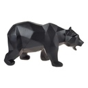 [LA-84174] Skulptur Figur Polygonal Kunstharz Bär Schwarz Bild 3