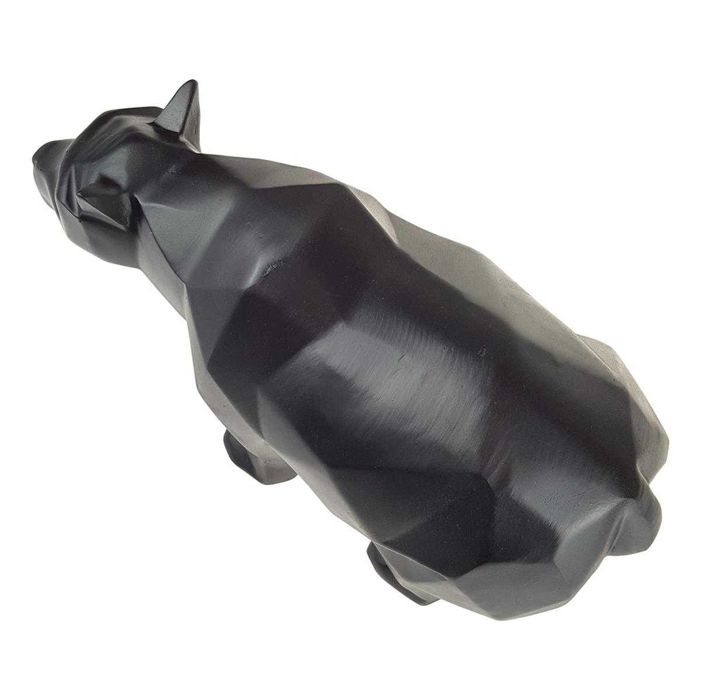 [LA-84174] Skulptur Figur Polygonal Kunstharz Bär Schwarz Bild 5