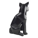 [LA-84180] Skulptur Figur Polygonal Kunstharz Fuchs Schwarz Bild 4
