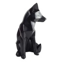[LA-84180] Skulptur Figur Polygonal Kunstharz Fuchs Schwarz Bild 5