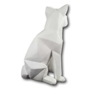 [LA-84181] Skulptur Figur Polygonal Kunstharz Fuchs Weiß Bild 4