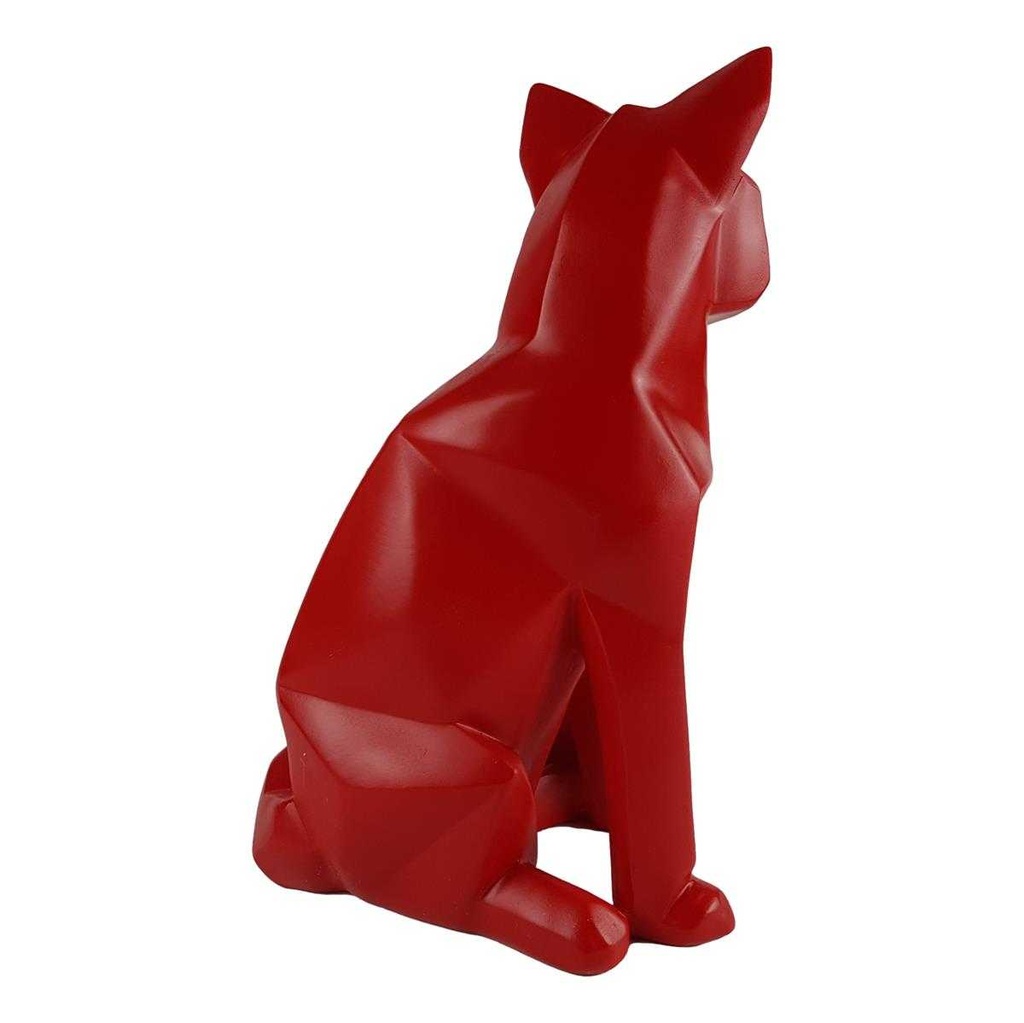 [LA-84182] Skulptur Figur Polygonal Kunstharz Fuchs Rot Bild 4