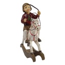 [LA-84304] Harz Figur Skulptur handbemalt Junge auf Schaukelpferd Bild 4