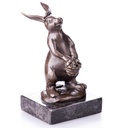 [LA-85094] Skulptur Figur Bronzeskulptur Bronzefigur Osterhase mit Blumenkorb Ostern Bild 3