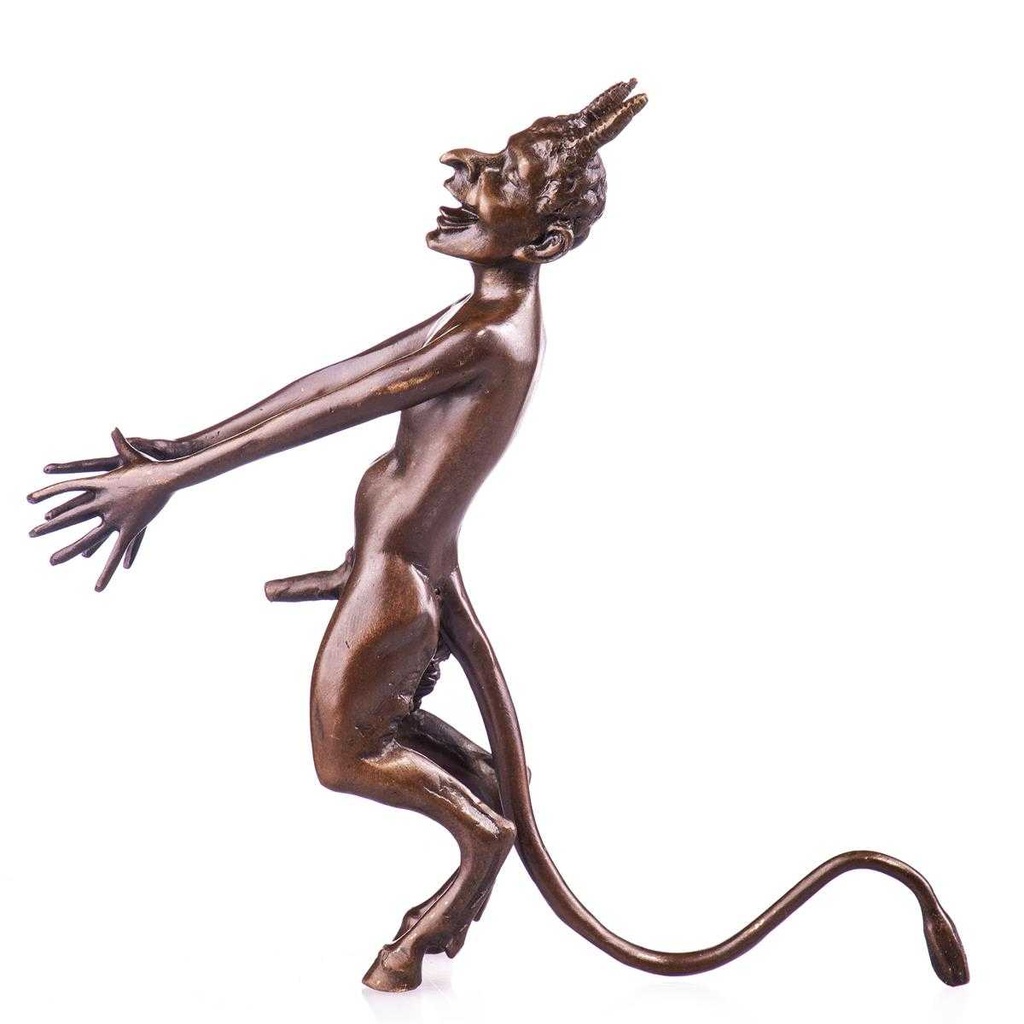 [LA-85275] Skulptur Figur Bronzeskulptur Bronzefigur Nackter Teufel Bild 3
