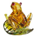 [LA-85356] Figur Glas Murano-Stil Frosch auf Blatt bunt Bild 5