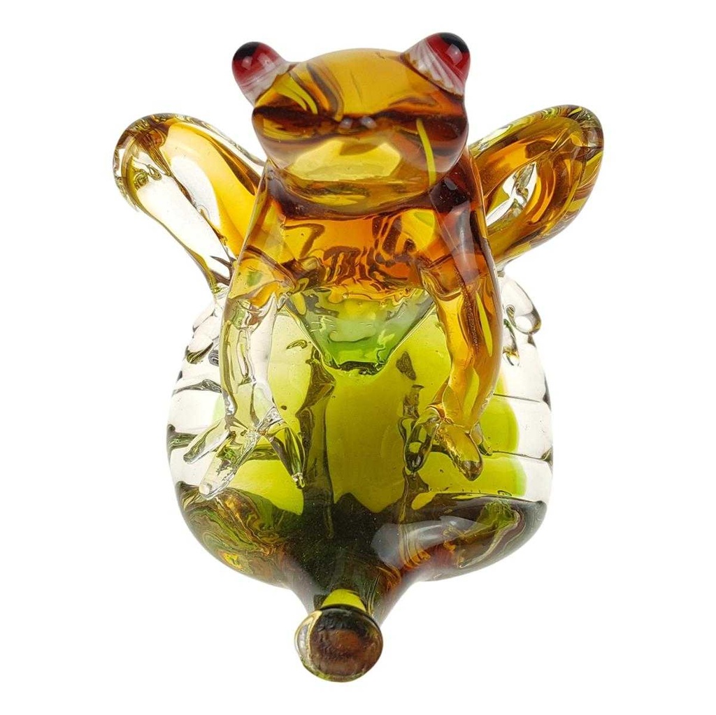 [LA-85356] Figur Glas Murano-Stil Frosch auf Blatt bunt Bild 8