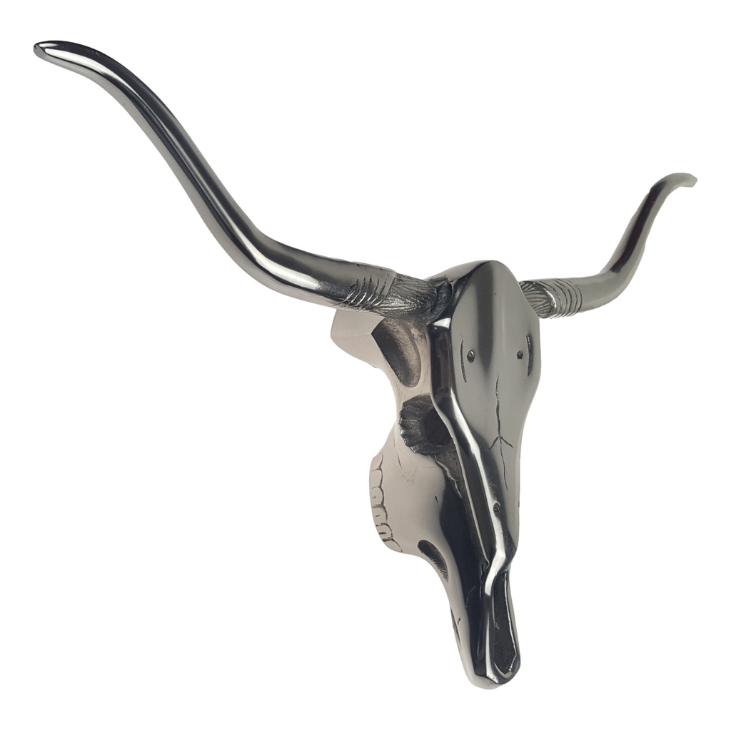 [LA-85417] Stierkopf Stier mit Hörner Design Wanddekoration Schädel Bulle Kuhkopf Alu Bild 2