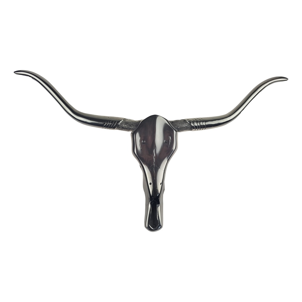 [LA-85417] Stierkopf Stier mit Hörner Design Wanddekoration Schädel Bulle Kuhkopf Alu Bild 3