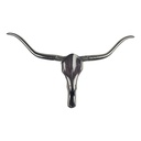 [LA-85417] Stierkopf Stier mit Hörner Design Wanddekoration Schädel Bulle Kuhkopf Alu Bild 3