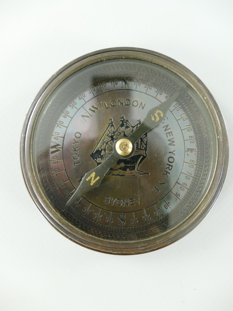 [LA-85558] Kompaß Messing brüniert D.8x2cm Bild 6