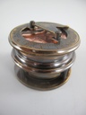 [LA-85559] Kompaß Messing brüniert im Lederbox D.9cm Bild 3